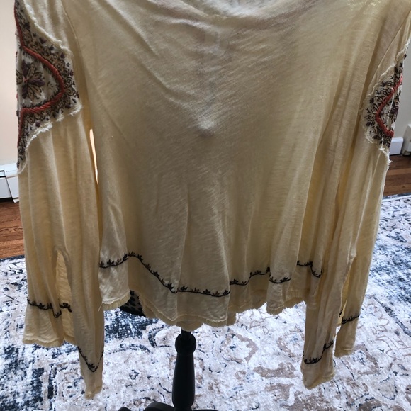 Free people embroidered flutter sleeve shirt - Picture 6 of 7